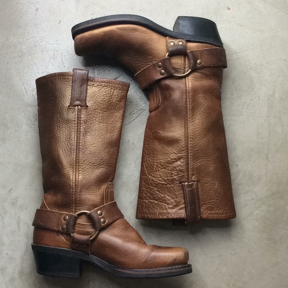 FRYE Shoes - FRYE copper leather harness boots